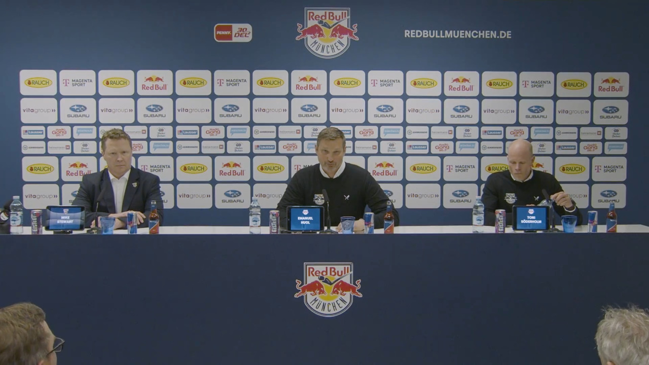 Pressekonferenz: EHC Red Bull München vs. Grizzlys Wolfsburg (24.03.2024)