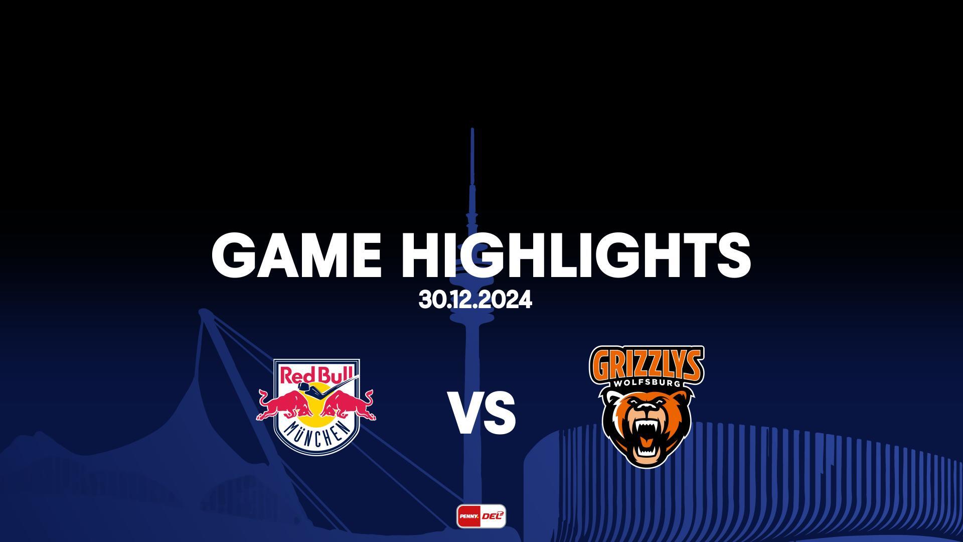 Highlights: EHC Red Bull München vs. Grizzlys Wolfsburg (30.12.2024)