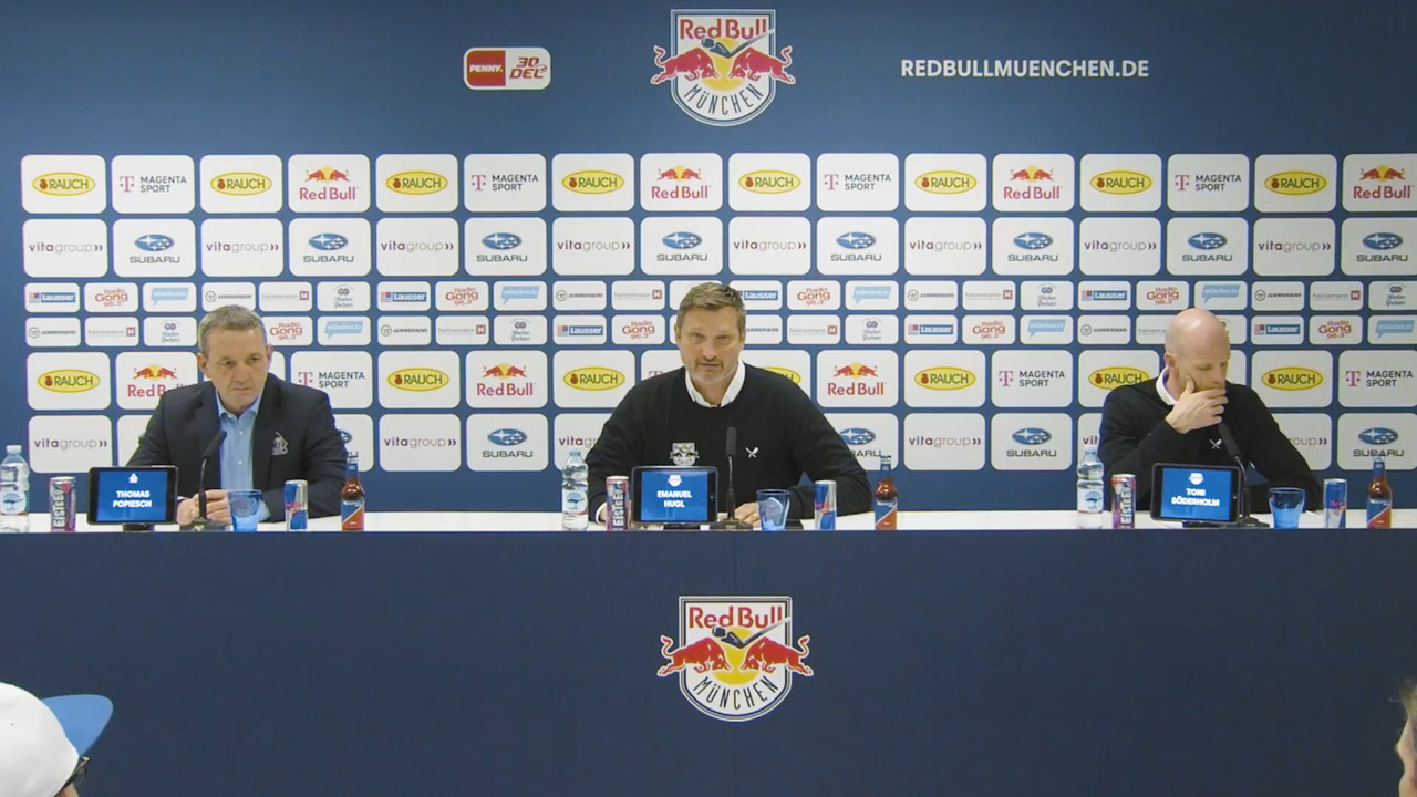 Pressekonferenz: EHC Red Bull München vs. Pinguins Bremerhaven (07.04.2024)