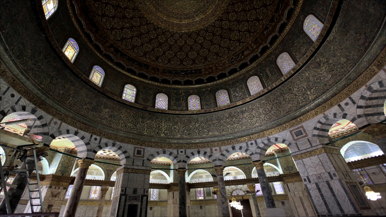 قبة الصخرة الداخل مسجد من هندسية مسجد