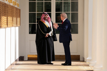 Trump greets Saudi’s MBS with lavish ceremony and military flyover