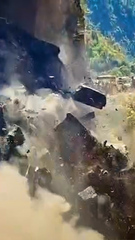 Mountainside collapses onto highway in northern India