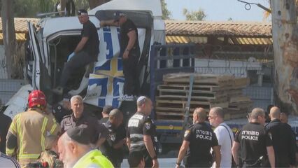 Injuries after truck strikes bus stop in central Israel