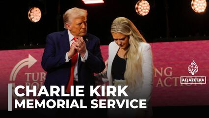 Trump joins thousands at memorial for right-wing US activist Charlie Kirk