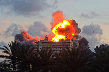 Israel destroys a building in Tyre, southern Lebanon