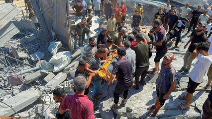 Chaos as Israeli strike hits building in central Gaza’s Nuseirat refugee camp