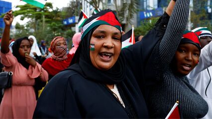 Hundreds gather at 'Free Palestine' protest in Nairobi in support of Palestinians