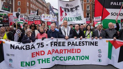 Tens of thousands rally in central London to mark 1948 Palestinian Nakba