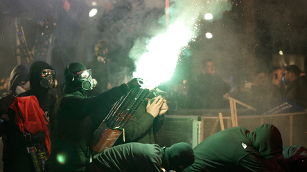 Explosions and fireworks at Albania anti-government protests