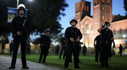 Tensions high at UCLA campus as police order anti-war protesters to disperse or face arrests 