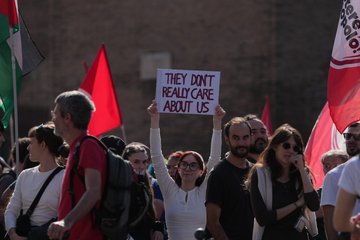 Thousands protest across Italy over living costs and military spending