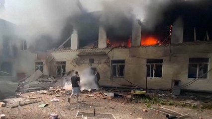 Russian drone hits kindergarten in Ukraine