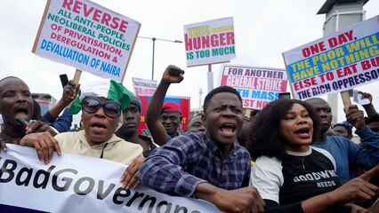 What is driving protests and a violent crackdown in Nigeria? 
