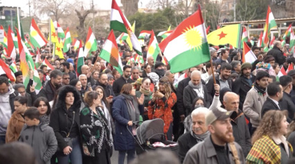 Iraqi Kurds rally for Syrian Kurds after fighting in northern Syria