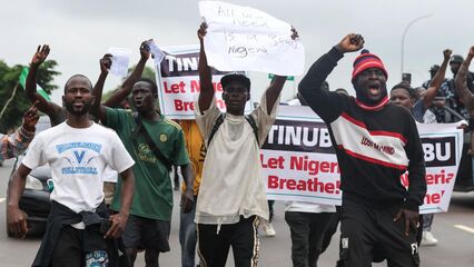 Protesters in Nigeria demonstrate over high cost of living