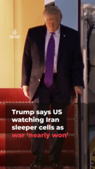 Trump says US watching Iran sleeper cells as war ‘nearly won’