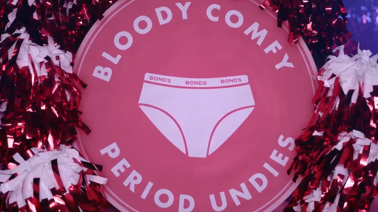Bonds deploys 'cheer bleeder' squad to demo 'bloody comfy' period undies, Advertising