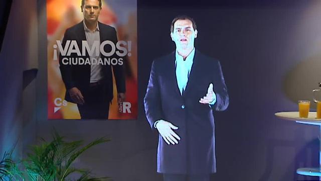 Albert Rivera y su holograma dan inicio a la campaña de Ciudadanos