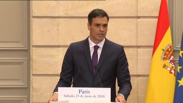 Sánchez agradece a Macron su solidaridad en la decisión del buque &#039;Aquarius&#039;