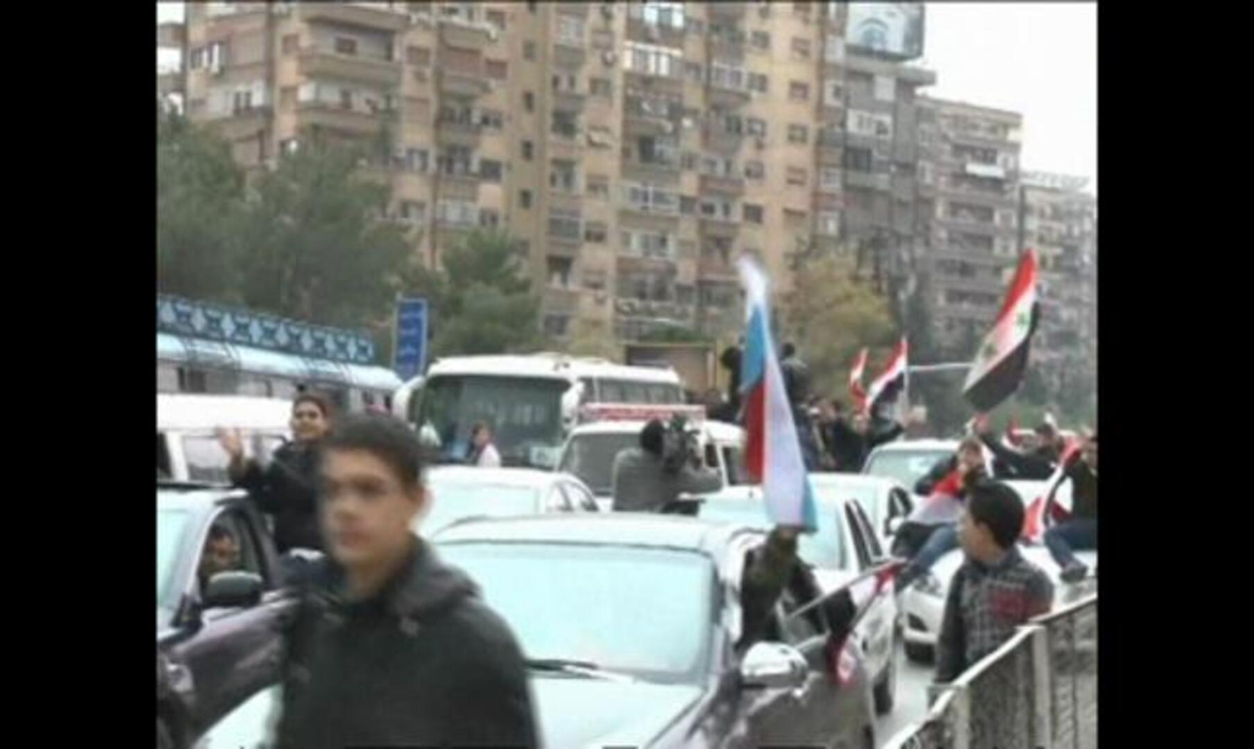 Multitudinario recibimiento en Damasco al ministro de Exteriores ruso