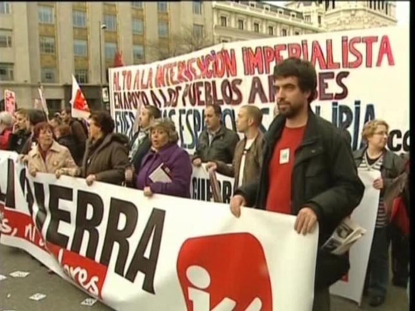 «No a la guerra» en Madrid contra la intervención militar en Libia