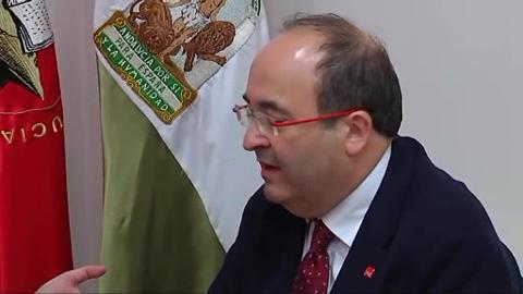 La líder del PSOE andaluz, Susana Díaz, junto al máximo responsable del PSC, Miquel Iceta