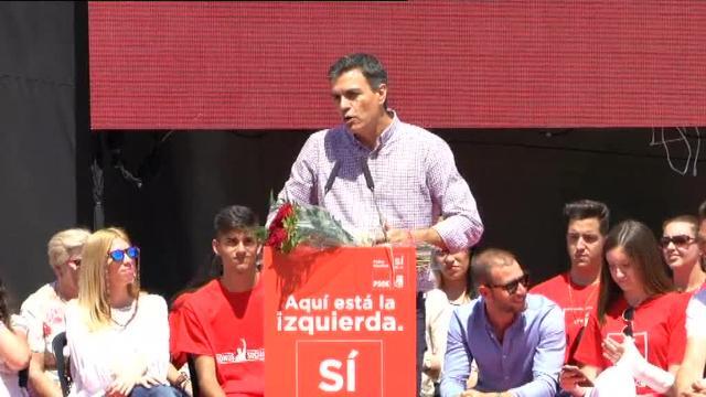 Pedro Sánchez, durante el acto en Cártama