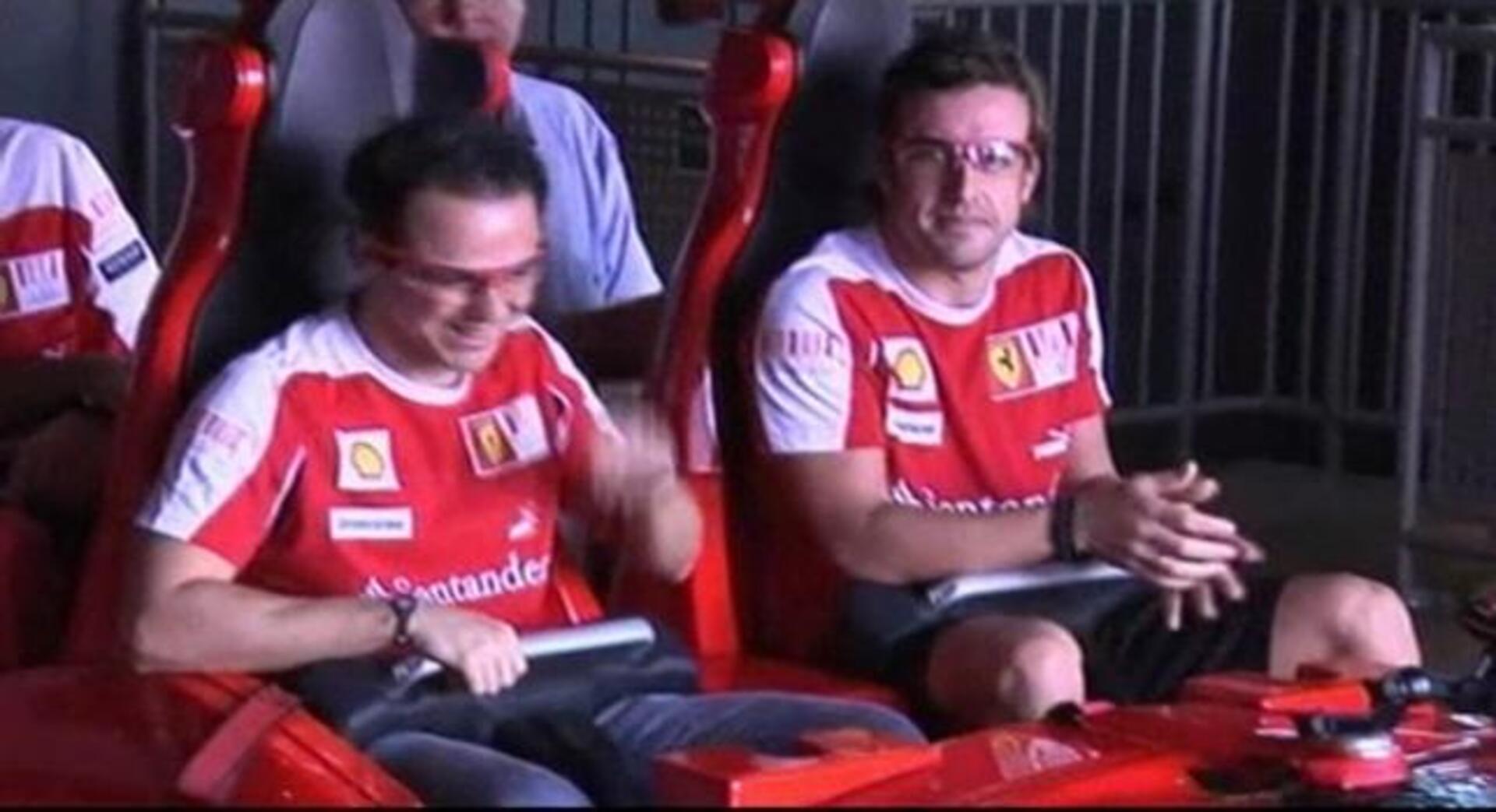 Alonso y Massa prueban la montaña rusa de Ferrari