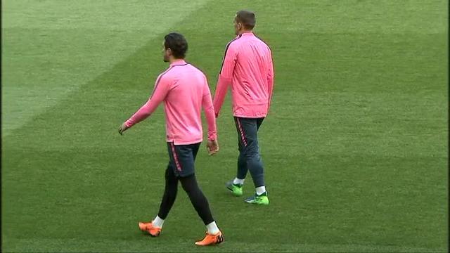 Último entrenamiento del Atleti antes de enfrentarse al Sporting