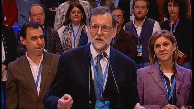 El presidente del PP, Mariano Rajoy, en el congreos nacional del partido
