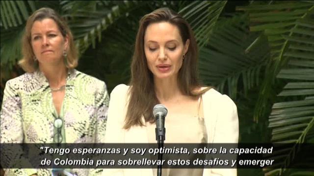 Angelina Jolie se reúne con el presidente de Colombia