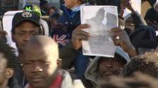 Manifestación en protesta por el senegalés muerto la semana pasada en Madrid