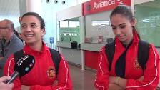 Las jugadoras de la selección española de hockey patines regresan a casa