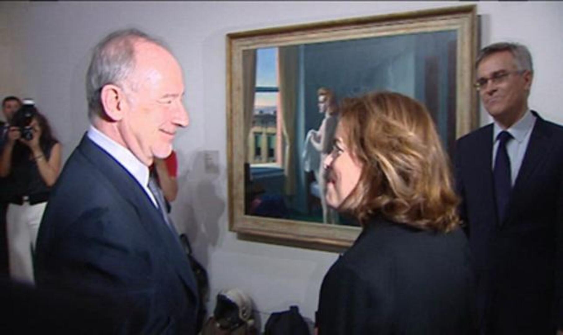 Encuentro sorpresa de Rato y Sáenz de Santamaría en el Thyssen tras la polémica nacionalización de Bankia