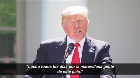 Donald Trump, durante la comparecencia en la que ha anunciado la salida de EE.UU. del Acuerdo de París