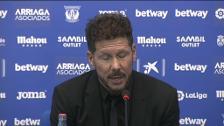 Simeone: "El Leganés compitió mejor ese balón y se llevaron el gol"