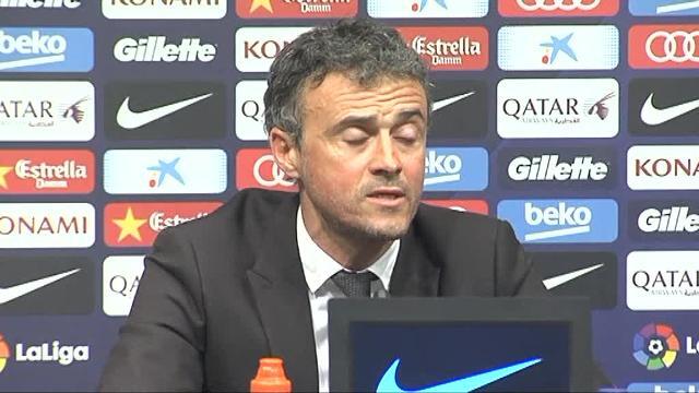 Luis Enrique, en el duelo ante el Sporting en el Camp Nou
