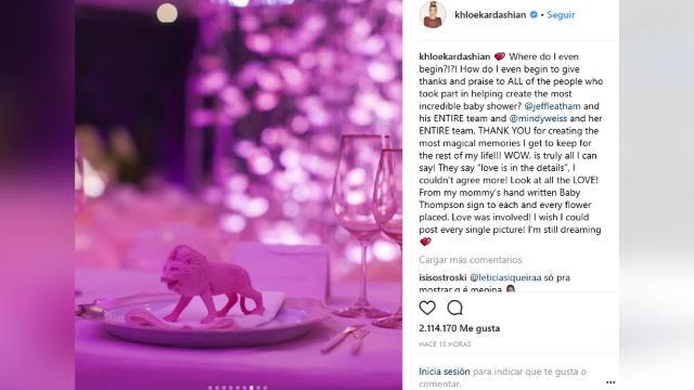 La espectacular y rosa &#039;baby shower&#039; de Khloé Kardashian