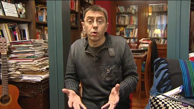 Carolina Bescansa, Pablo Iglesias e Íñigo Errejón en un acto en octubre de 2015