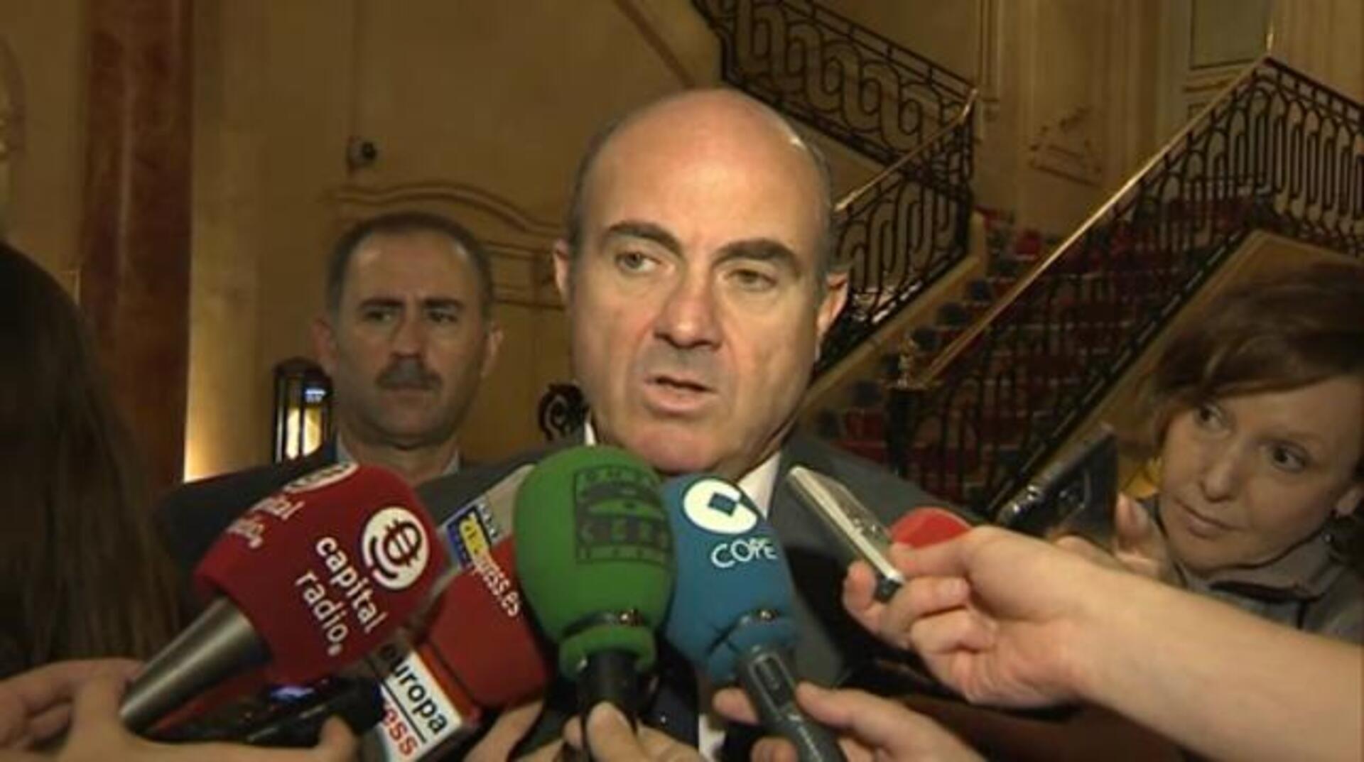 El ministro de Economía, Luis de Guindos, durante su intervención en la clausura del VI Encuentro Financiero Expansión-KPMG