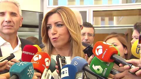 Susana Díaz, valorando este viernes la solicitud de penas de la Fiscalía para Griñán y Chaves por el caso ERE