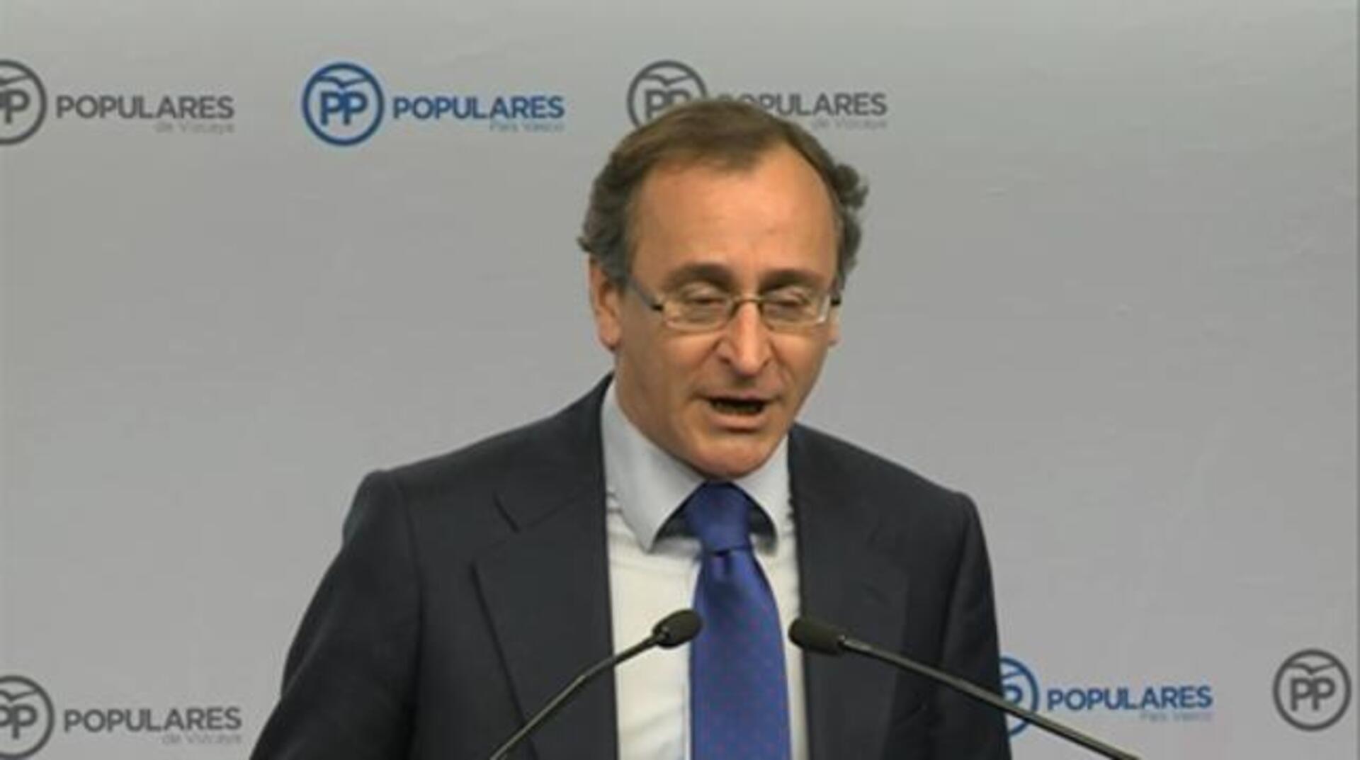 Alfonso Alonso, este lunes en rueda de prensa en Bilbao