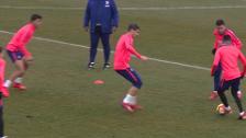 Morata y 'Profe Ortega' entrenan con el Atleti