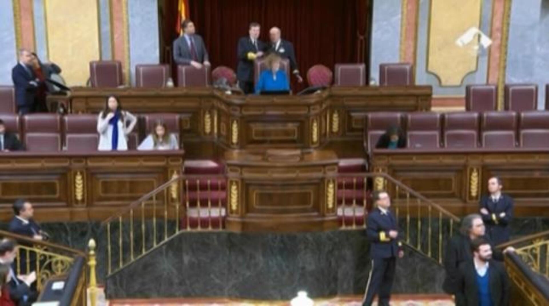 El presidente de Ciudadanos, Albert Rivera, tras una rueda de prensa en el Congreso.