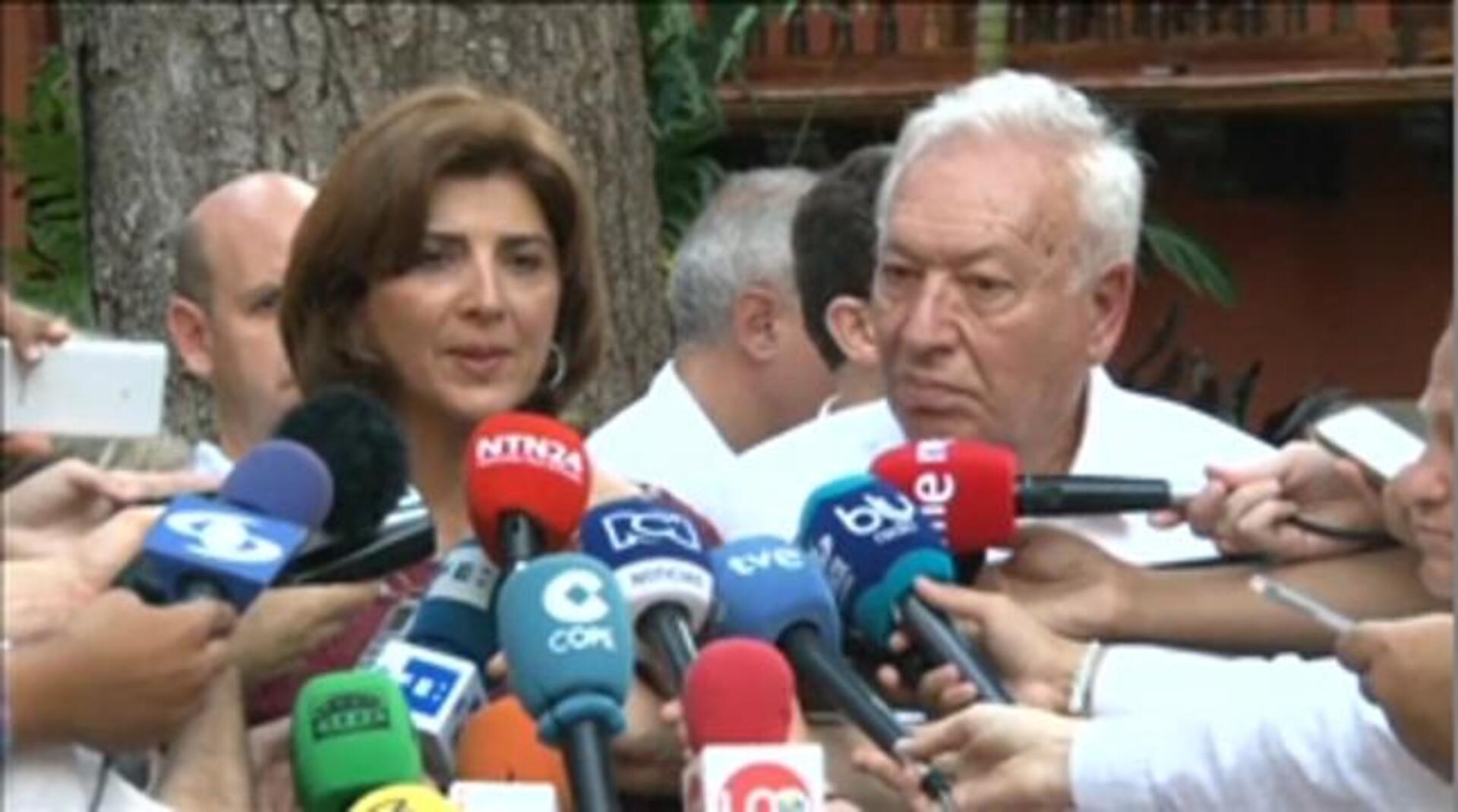 El ministro de Exteriores, José Manuel García-Margallo, y su homóloga colombiana, María Ángela Holguín