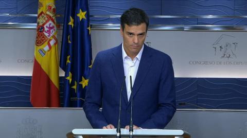 Pedro Sánchez tras renunciar a su acta de diputado