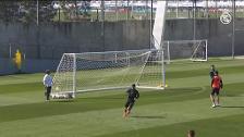 Benzema, Casilla, Theo y Marcos Llorente entrenan con el Castilla