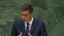 Sánchez dice en la ONU que no es tiempo de "mensajes nacionalistas"