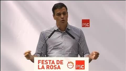 Sánchez durante un mitin celebrado ayer.