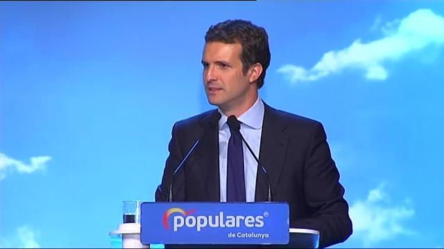 Casado: &quot;Sánchez es el responsable de que se retiren los lazos amarillos en Cataluña&quot;
